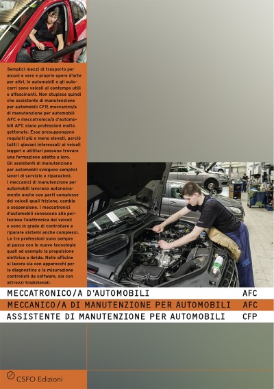 Meccatronico/Meccatronica d'automobili AFC, Meccanico/Meccanica di manutenzione per automobili AFC, Assistente di manutenzione per automobili CFP