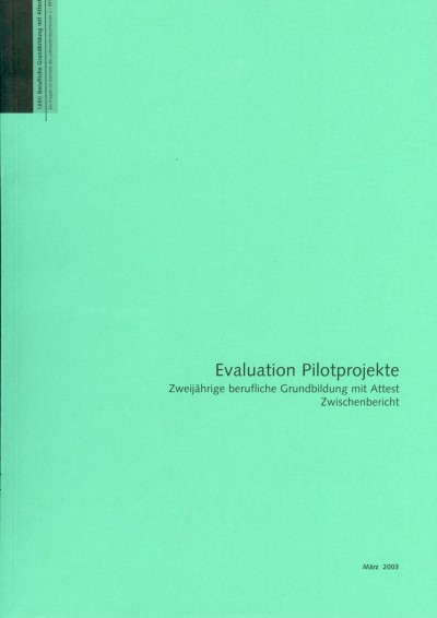 Evaluation Pilotprojekte - Zwischenbericht